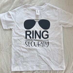 Ring Bearer White Graphic Tee with Sunglasses Print